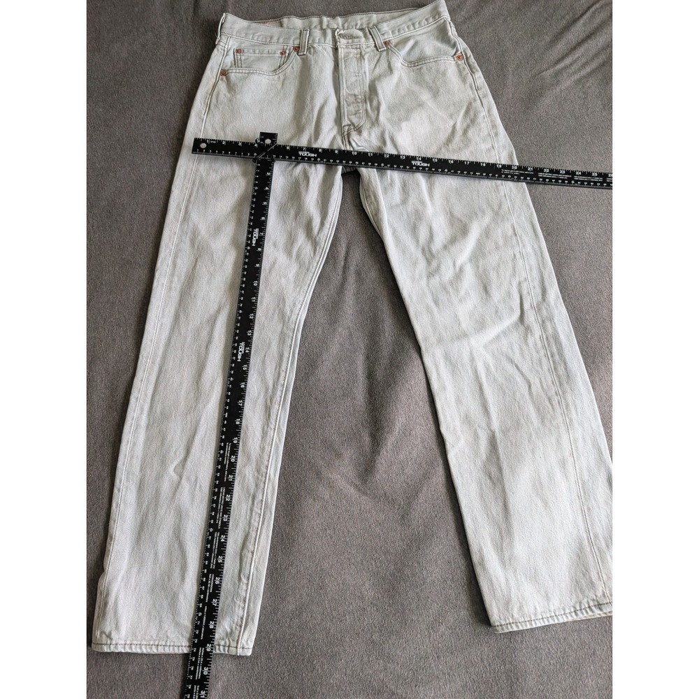 Levis 501 Original Fit Straight Leg Light Gray Denim Jeans W34 L32 00501-1403